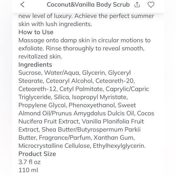 Farmasi Coconut & Vanilla Body Scrub in Cream Packaging - Picture 7 of 7